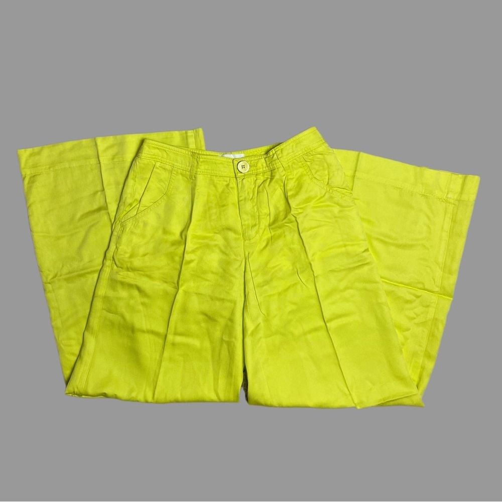 💛 2 💛 NWT Anthro Pants Trousers Wide Leg Bright Low Rise Patch Pockets​ - Picture 3 of 9